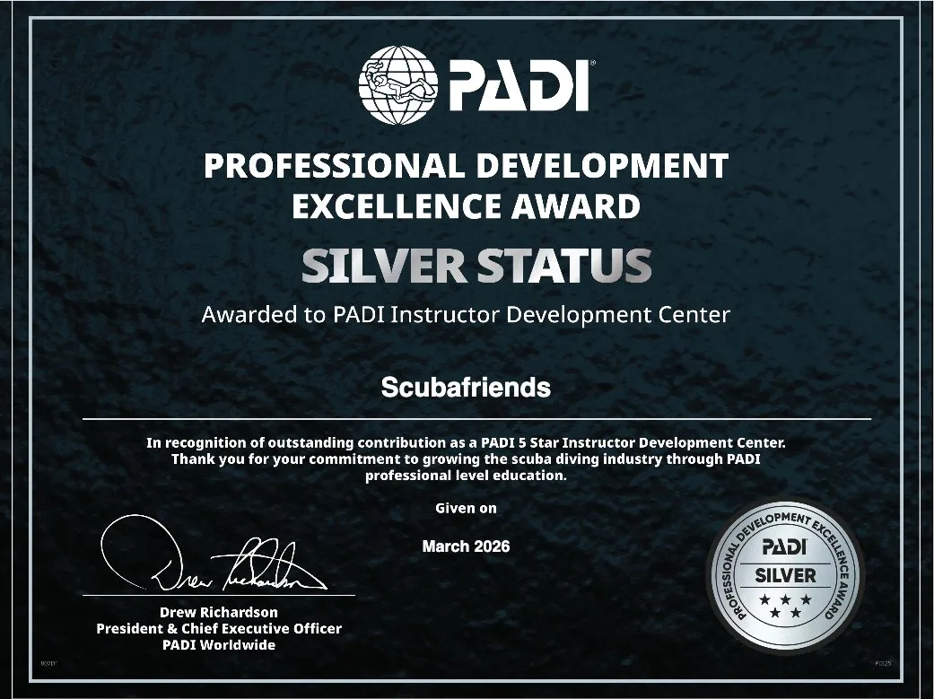 PADI Professional Development Excellence Award — Silver Status, 2026